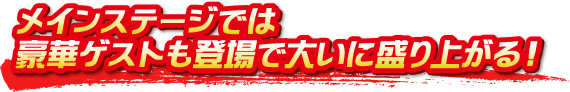 メインステージでは豪華ゲストも登場で大いに盛り上がる！