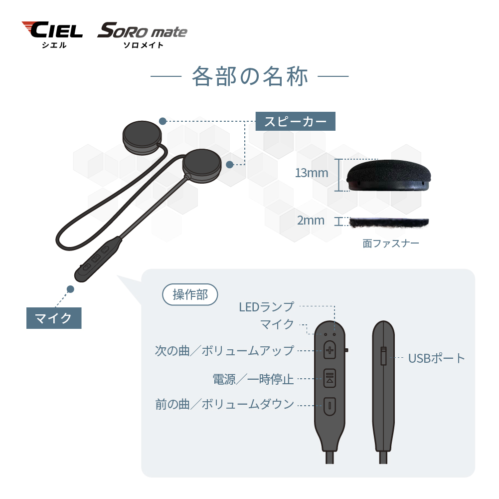 CIELシエルSOROmateソロメイト1人で音楽やナビが楽しめるモデル