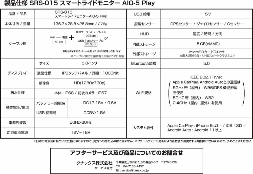 スマートライドモニター AIO-5 Play｜２りんかん