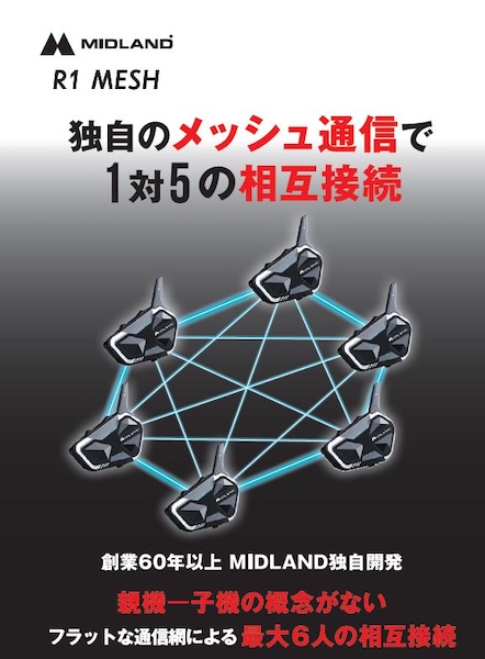 MIDLAND｜R1_MESH｜インカム｜２りんかん