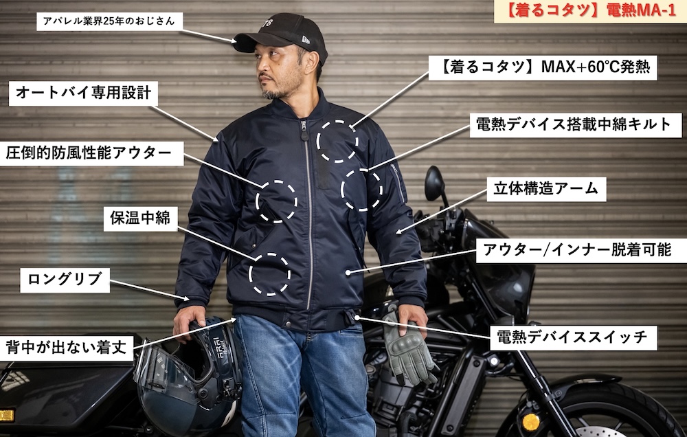 B.M.C 着るこたつ電熱MA-1｜２りんかん