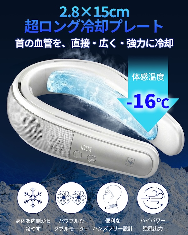 LINKS氷脈ファン｜ネッククーラー｜２りんかん